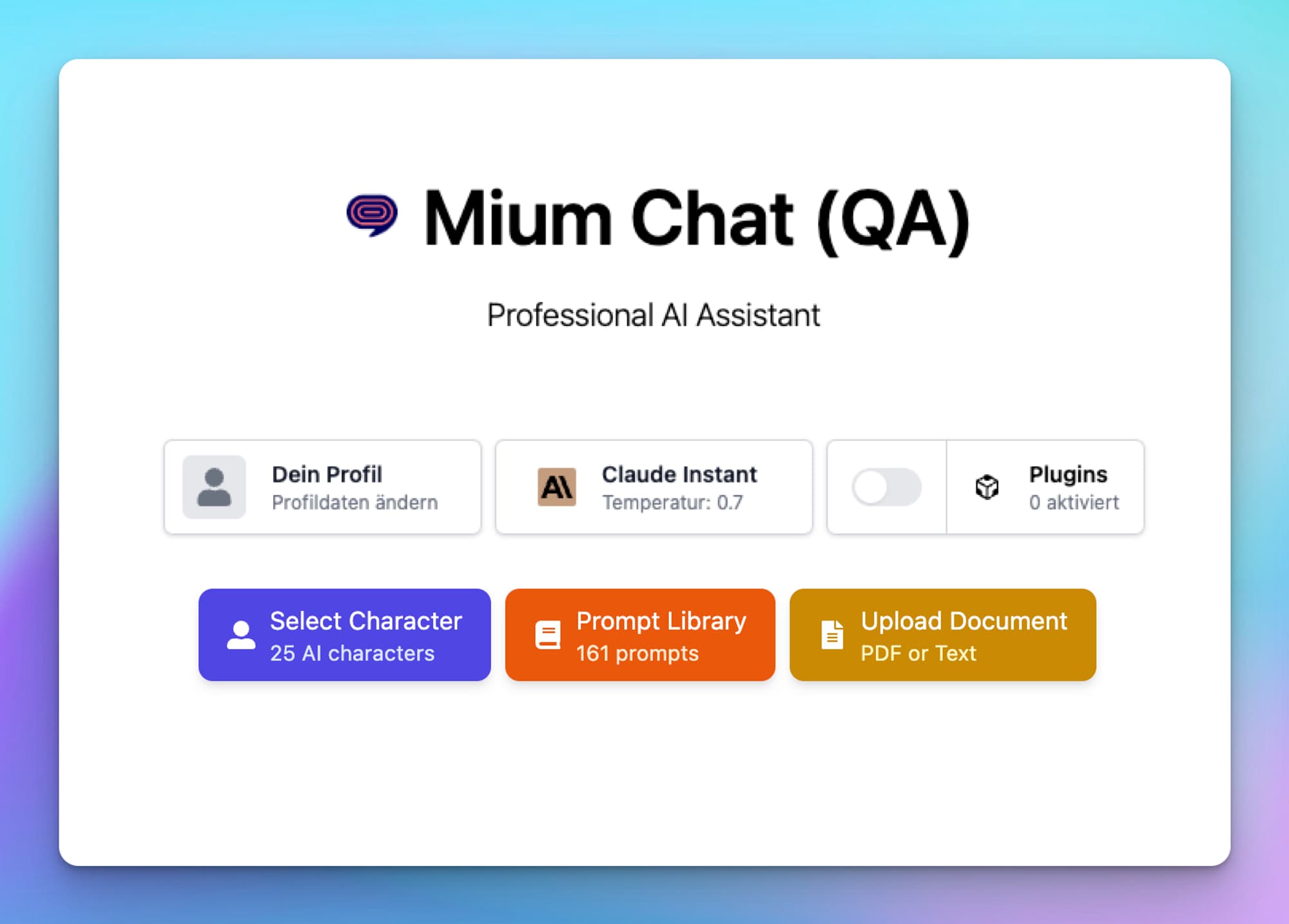 mium.chat Startseite