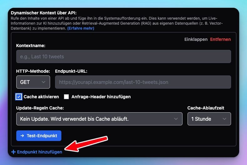 Dynamischer API Endpunkt für mium.chat